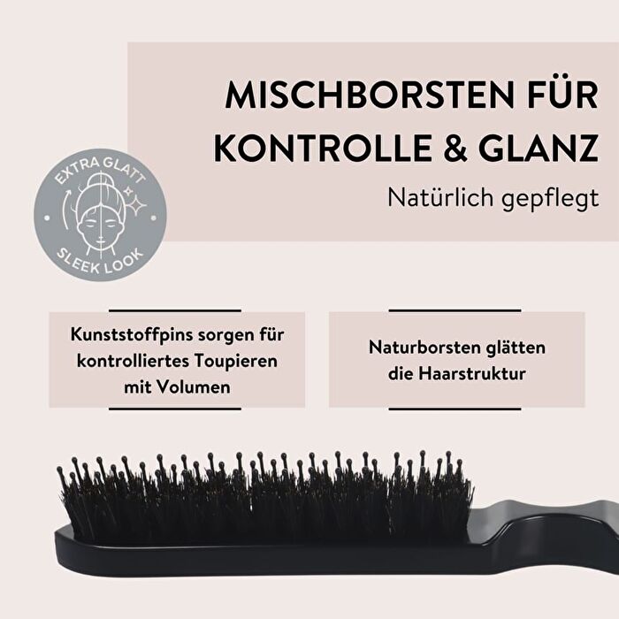 Plastic Mixed Bristles Tail Comb - Black