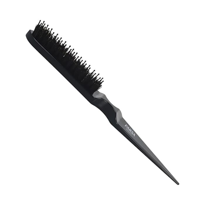 Plastic Mixed Bristles Tail Comb - Black
