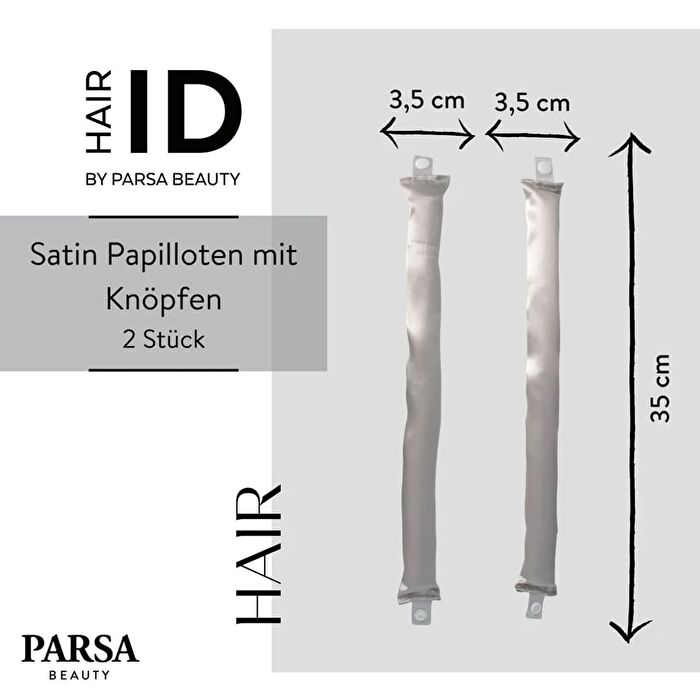 Set Of 2: Satin Hair Curler - Set Of 2: Grey