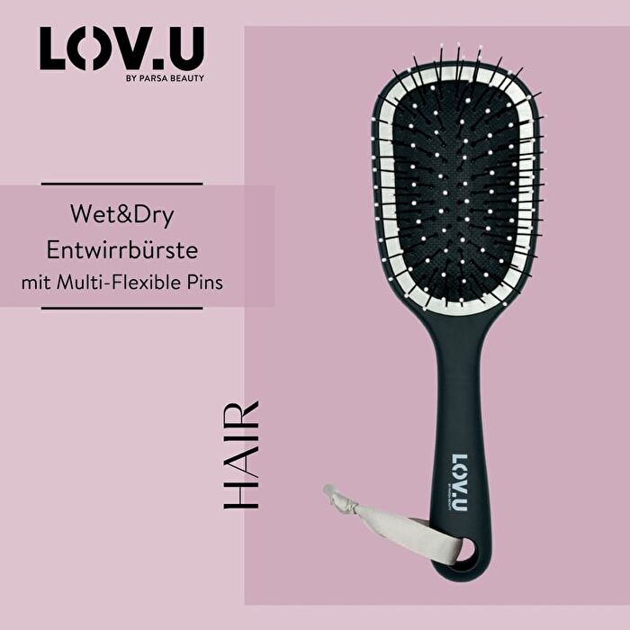 LOV.U Wet & Dry Paddle Brush - Black