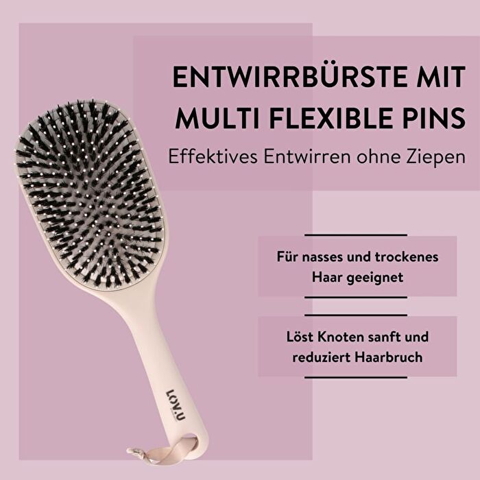 LOV.U Wet & Dry Paddle Brush - Beige