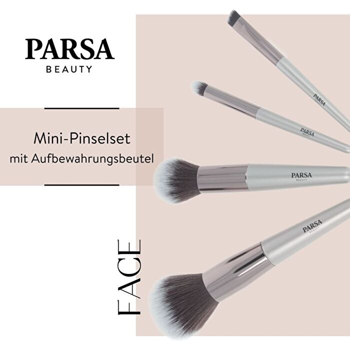 Mini Brush Set with Storage Bag - Beige