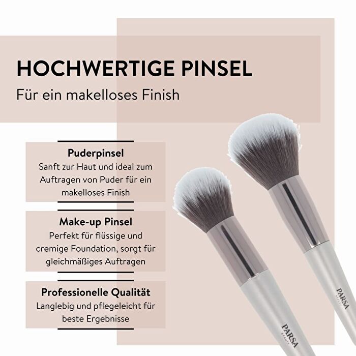 Mini Brush Set with Storage Bag - Beige