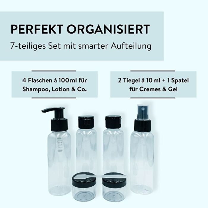 Set Of 7: Travel Container - Set Of 7: Travel Refill Style