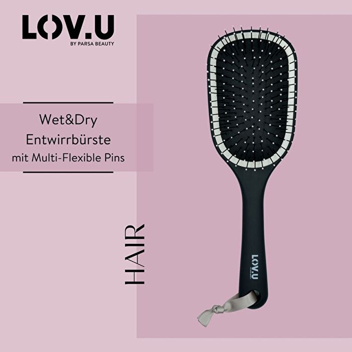 LOV.U Large Oval Wet & Dry Brush - Pink