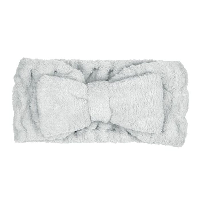 Bow Face Wash Headband - Grey
