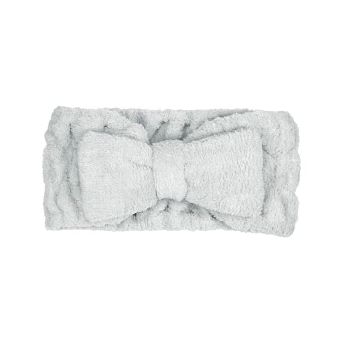 Bow Face Wash Headband - Grey