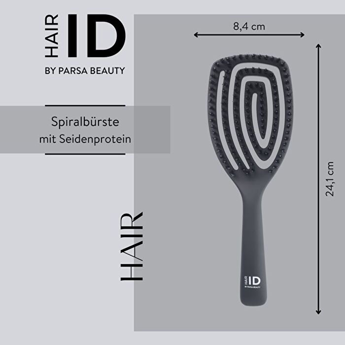 HAIR ID Mixed Bristles Spiral Brush - Black