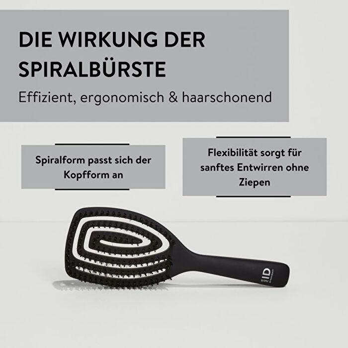 HAIR ID Mixed Bristles Spiral Brush - Black
