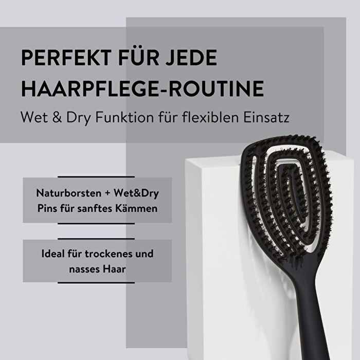 HAIR ID Mixed Bristles Spiral Brush - Black