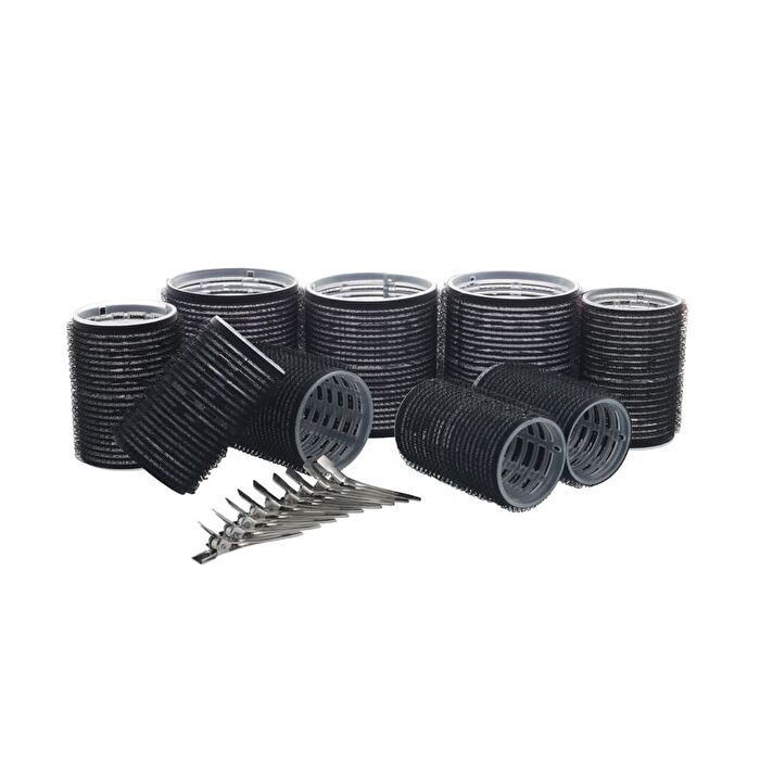 Hair Roller Set With Bag - Black