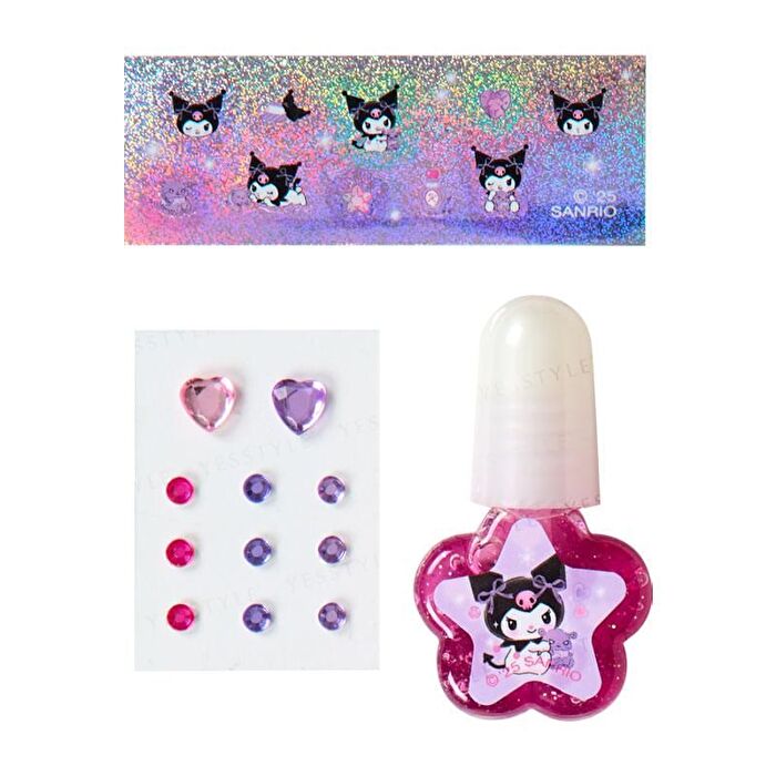 Kuromi Nail Color & Stickers - 1 set
