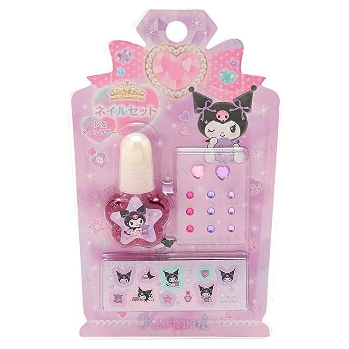 Kuromi Nail Color & Stickers - 1 set