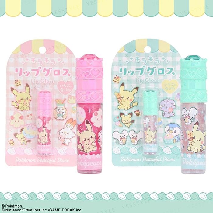 Pokemon Peaceful Place Lip Gloss With Stones Green - 1 pc