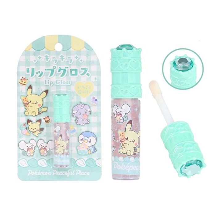 Pokemon Peaceful Place Lip Gloss With Stones Green - 1 pc
