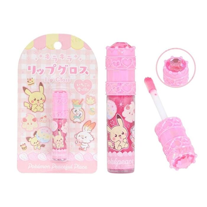 Pokemon Peaceful Place Lip Gloss With Stones Pink - 1 pc