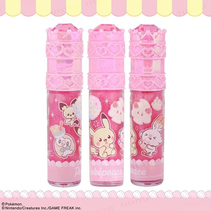 Pokemon Peaceful Place Lip Gloss With Stones Pink - 1 pc