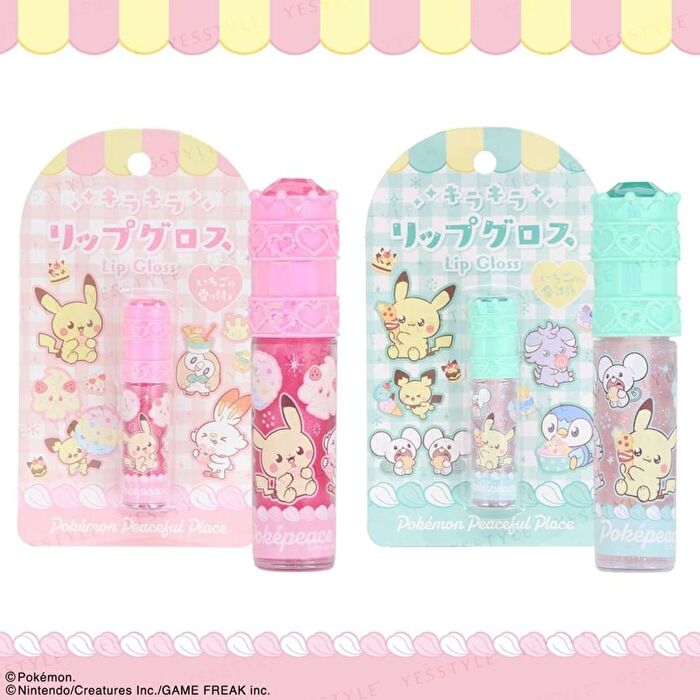 Pokemon Peaceful Place Lip Gloss With Stones Pink - 1 pc