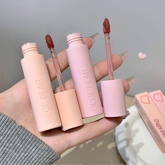Macaron Powder Mist Lip Mud - 7 Colors - #04 Lychee Pink - 2.5g