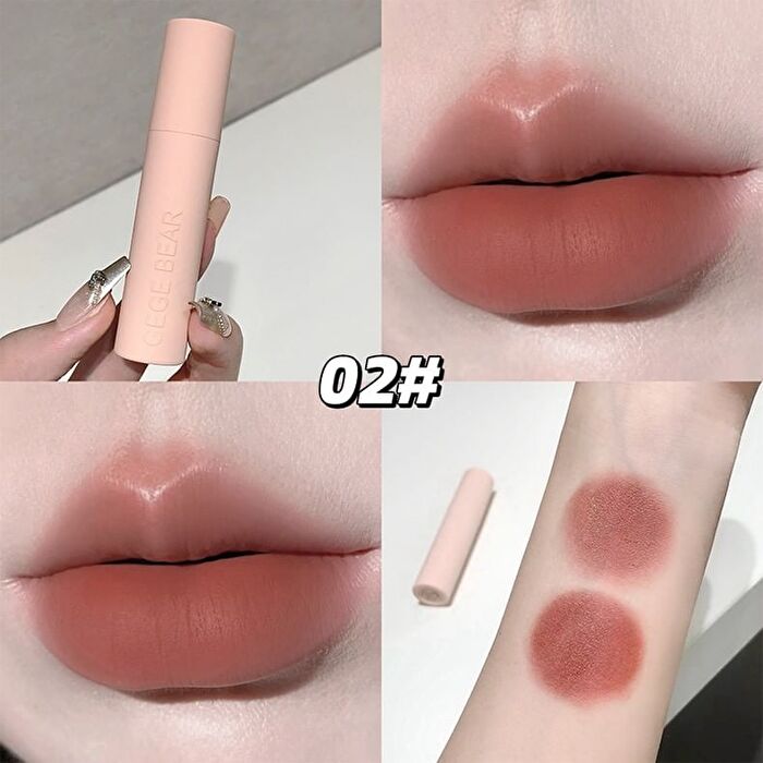 Macaron Powder Mist Lip Mud - 7 Colors - #04 Lychee Pink - 2.5g
