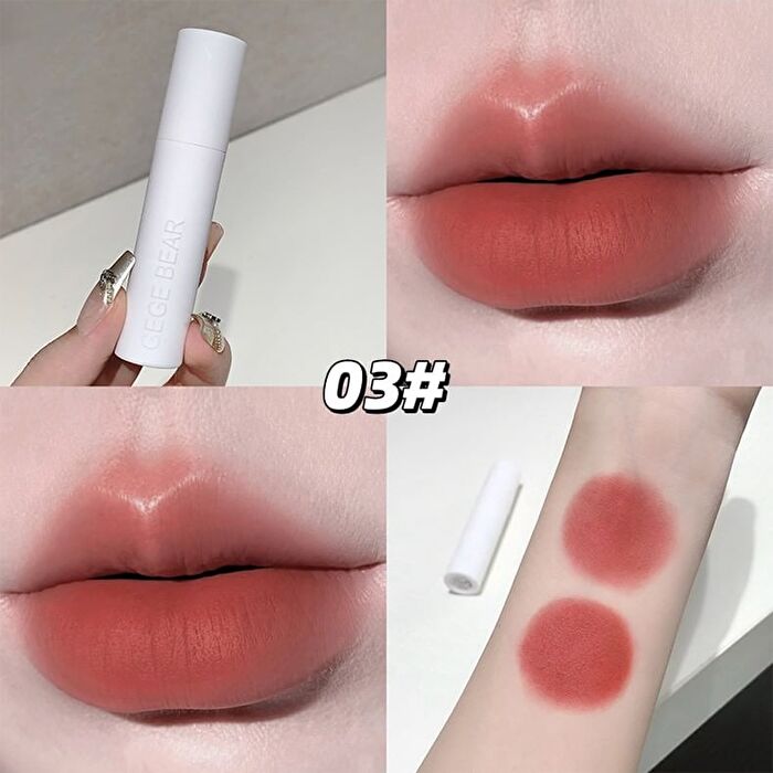 Macaron Powder Mist Lip Mud - 7 Colors - #04 Lychee Pink - 2.5g