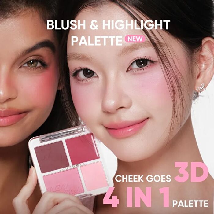 Blush & Highlight Palette - 3 Colors - #103 Poppy Pop - 9g