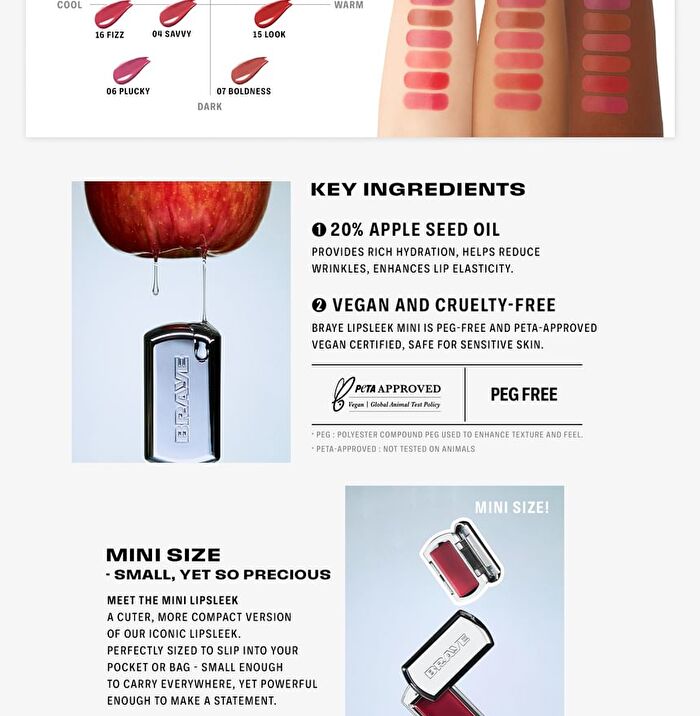 Braye Lipsleek Mini - 10 Colors - #06 Plucky