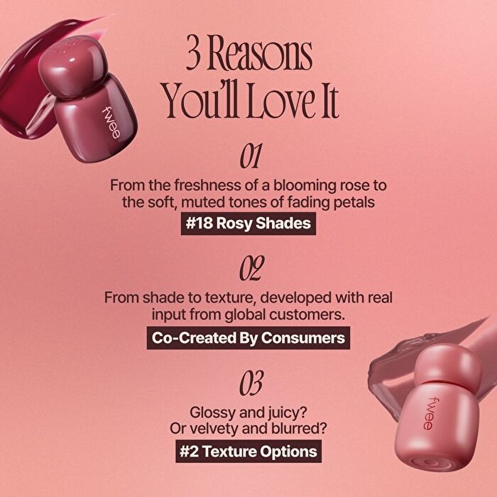 fwee Rose Obsession Stay-Fit Lip Tint - 18 Colors - #GC03 Plum Rose