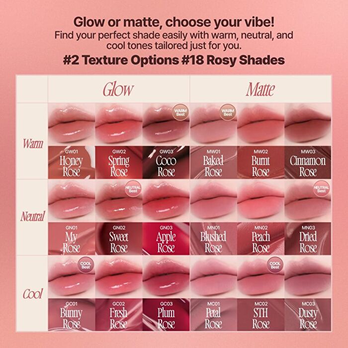 fwee Rose Obsession Stay-Fit Lip Tint - 18 Colors - #GC03 Plum Rose