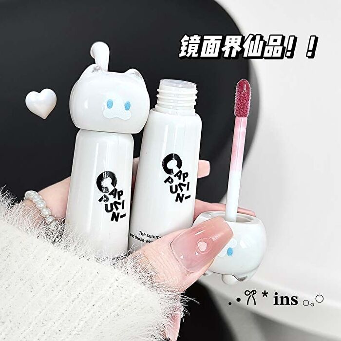 Cute Cat Water Glow Lip Gloss - 4 Colors - 01# Strawberry Pink - 2g
