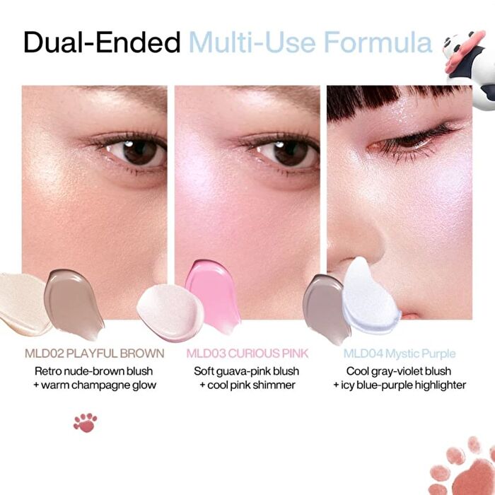 Into You M Lan Panda Blush & Highlisht Duo - 4 Colors - #MLD03 Curious Pink
