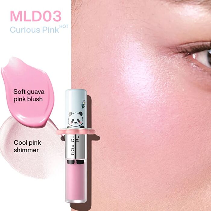 Into You M Lan Panda Blush & Highlisht Duo - 4 Colors - #MLD03 Curious Pink
