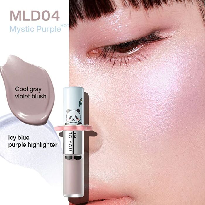 Into You M Lan Panda Blush & Highlisht Duo - 4 Colors - #MLD04 Mystic Purple