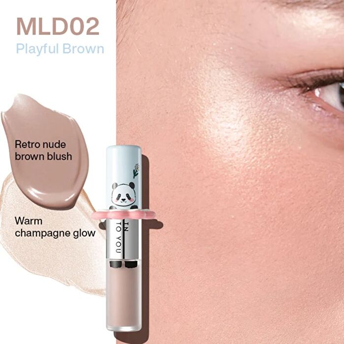 Into You M Lan Panda Blush & Highlisht Duo - 4 Colors - #MLD04 Mystic Purple