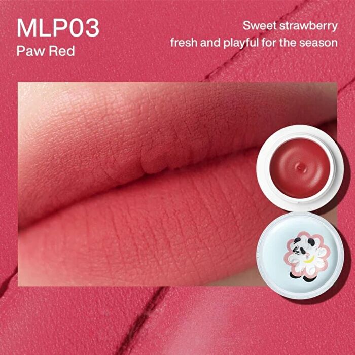 Into You M Lan Panda Shero Super Matte Lip & Cheek Mud - 3 Colors - #MLP03 Red Paw - 5g