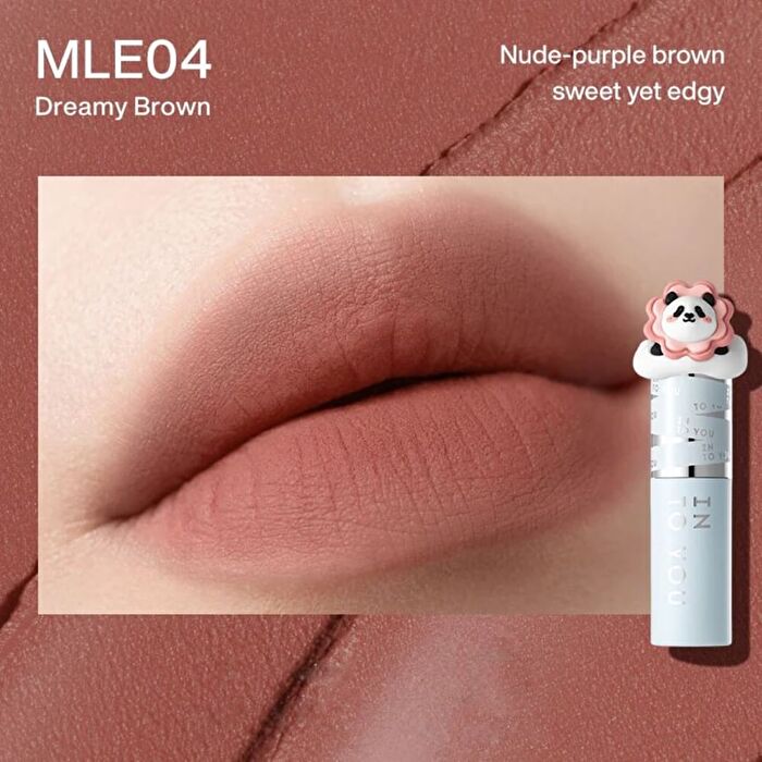 Into You M Lan Panda Shero Super Matte Lip Mud - 4 Colors - #MLE04 Dreamy Brown - 2g