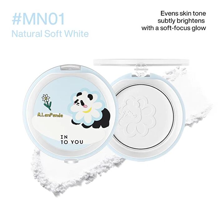 Into You M Lan Panda Mini Pressed Powder - 3 Shades - #MN01 Natural Soft White - 3.5g
