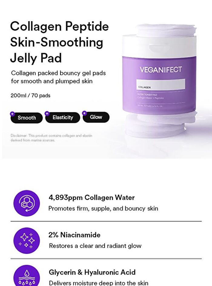 Collagen Glow Toner Pad - 70 pads