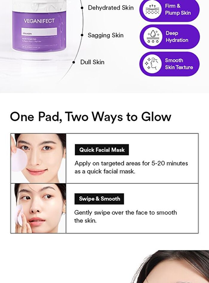 Collagen Glow Toner Pad - 70 pads