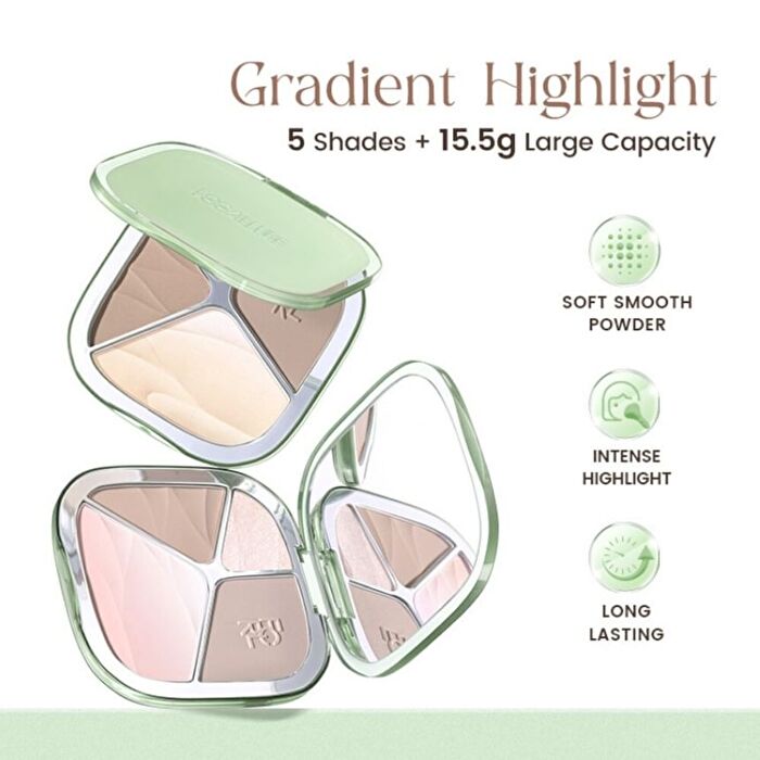 Focallure 4-Color Highlighter Contour Palette - 3 Types - #BR03 Rose Latte - 15.5g