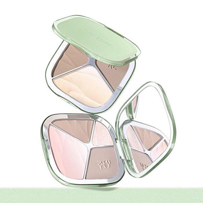 Focallure 4-Color Highlighter Contour Palette - 3 Types - #BR03 Rose Latte - 15.5g