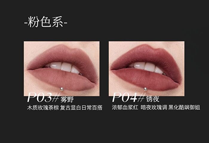 Misty Code Matte Lip Mud - 6 Colors - P04# Rusty Red - 2g