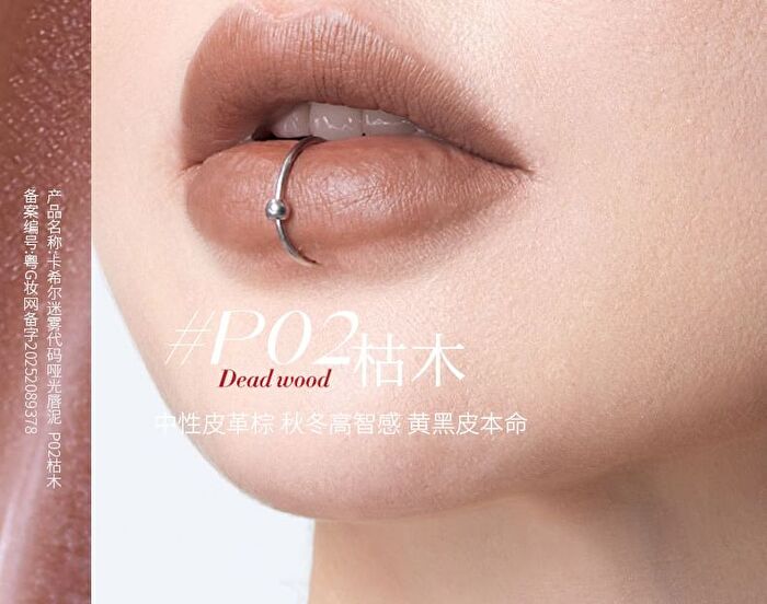 Misty Code Matte Lip Mud - 6 Colors - P06# Lunar Mocha (with Green Shimmer) - 2g