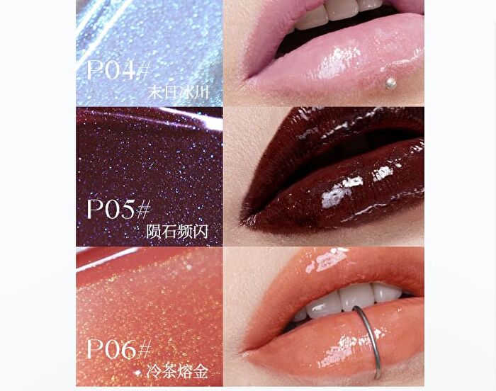 Voltshine Optical Mirror Lip Gloss - 6 Colors - P04# Glacier Transparent (with Shimmer) - 2.5g