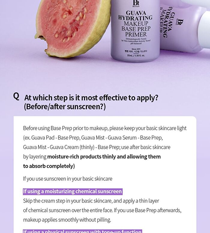 Guava Hydrating Makeup Base Prep Primer - 35ml