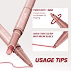 2 in 1 Double-Ended Lip Liner Pencil - 6 Colors - #NU01 Coral
