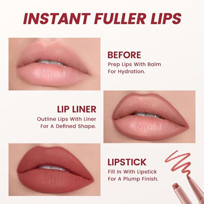 Focallure 2 in 1 Double-Ended Lip Liner Pencil - 6 Colors - #NU02 Mocha