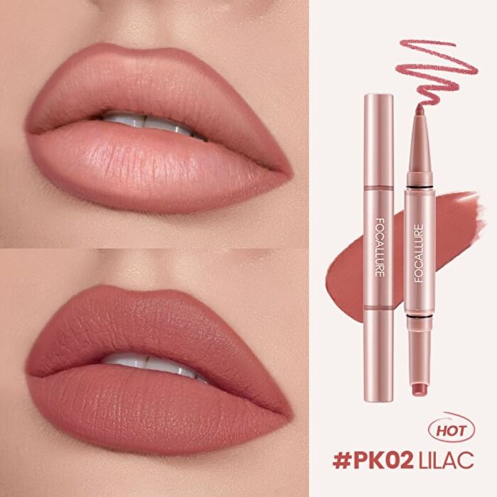 2 in 1 Double-Ended Lip Liner Pencil - 6 Colors - #NU03 Latte