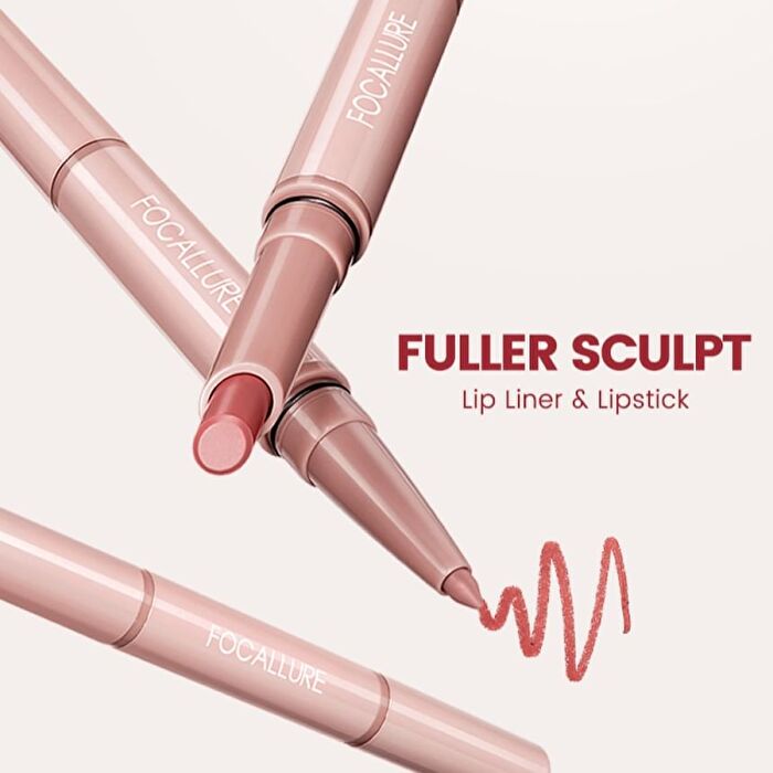 Focallure 2 in 1 Double-Ended Lip Liner Pencil - 6 Colors - #PK01 Blush