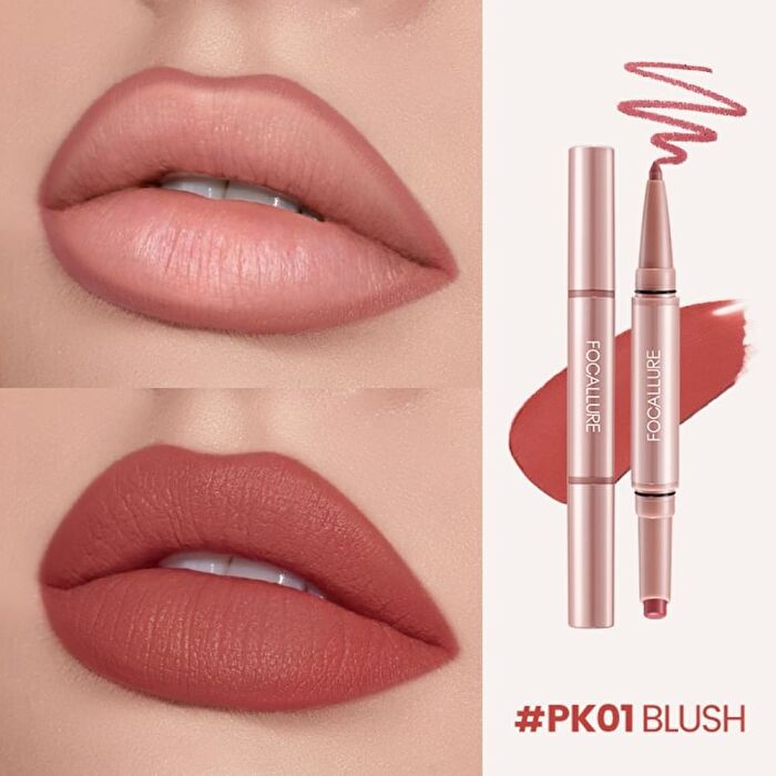 2 in 1 Double-Ended Lip Liner Pencil - 6 Colors - #PK02 Lilac